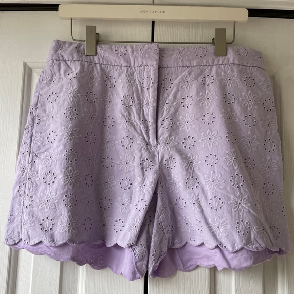 Ann Taylor Eyelet Short in Soft Violet - Picture 2 of 5